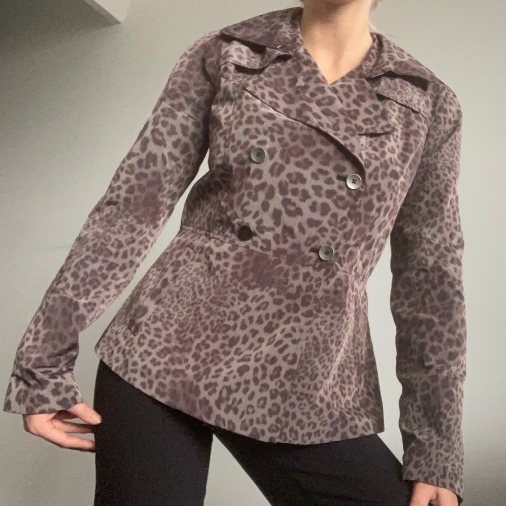 Trendy Leopard Print Trench Coat